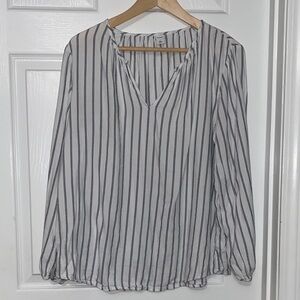 Old Navy  V-Neck Blouse - Navy and White
